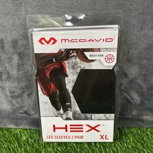 McDavid HEX Leg Sleeves Pair XL Extra‎ Large Knee Compression Basketball Black